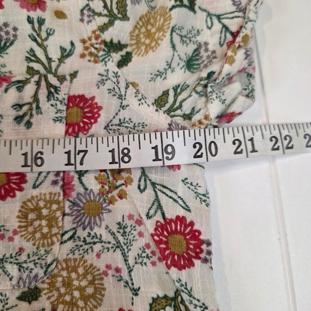 Toad&Co Women's Large Camp Cove Shirt Floral 100% Organic Cotton Button Up - Picture 7 of 8